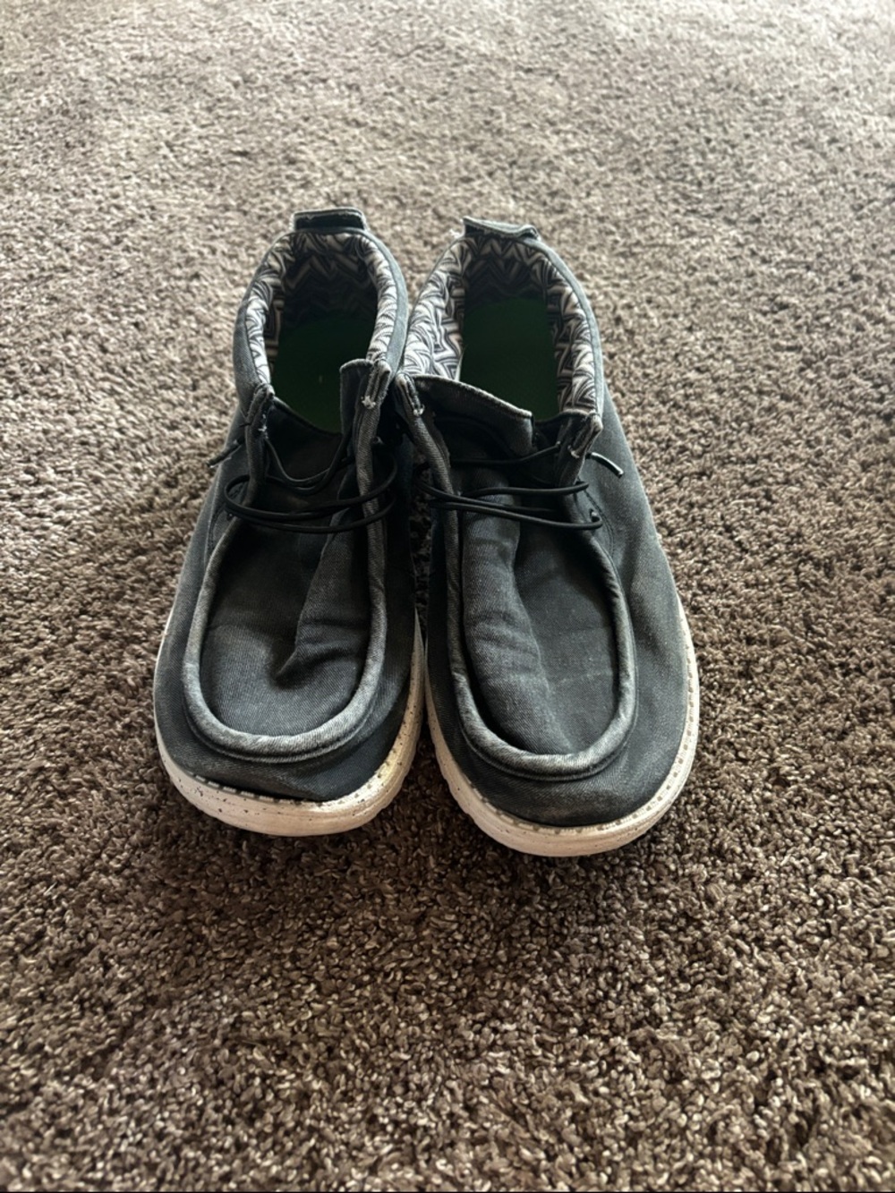 Casual Men's Black Hey Dude Wally Mid Canvas Shoes - Picture 2 of 5